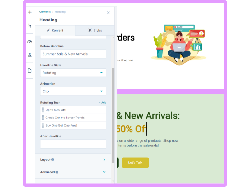 Easily customize content