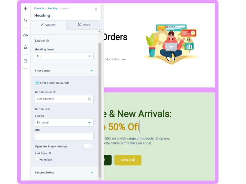 Easily customize content edit